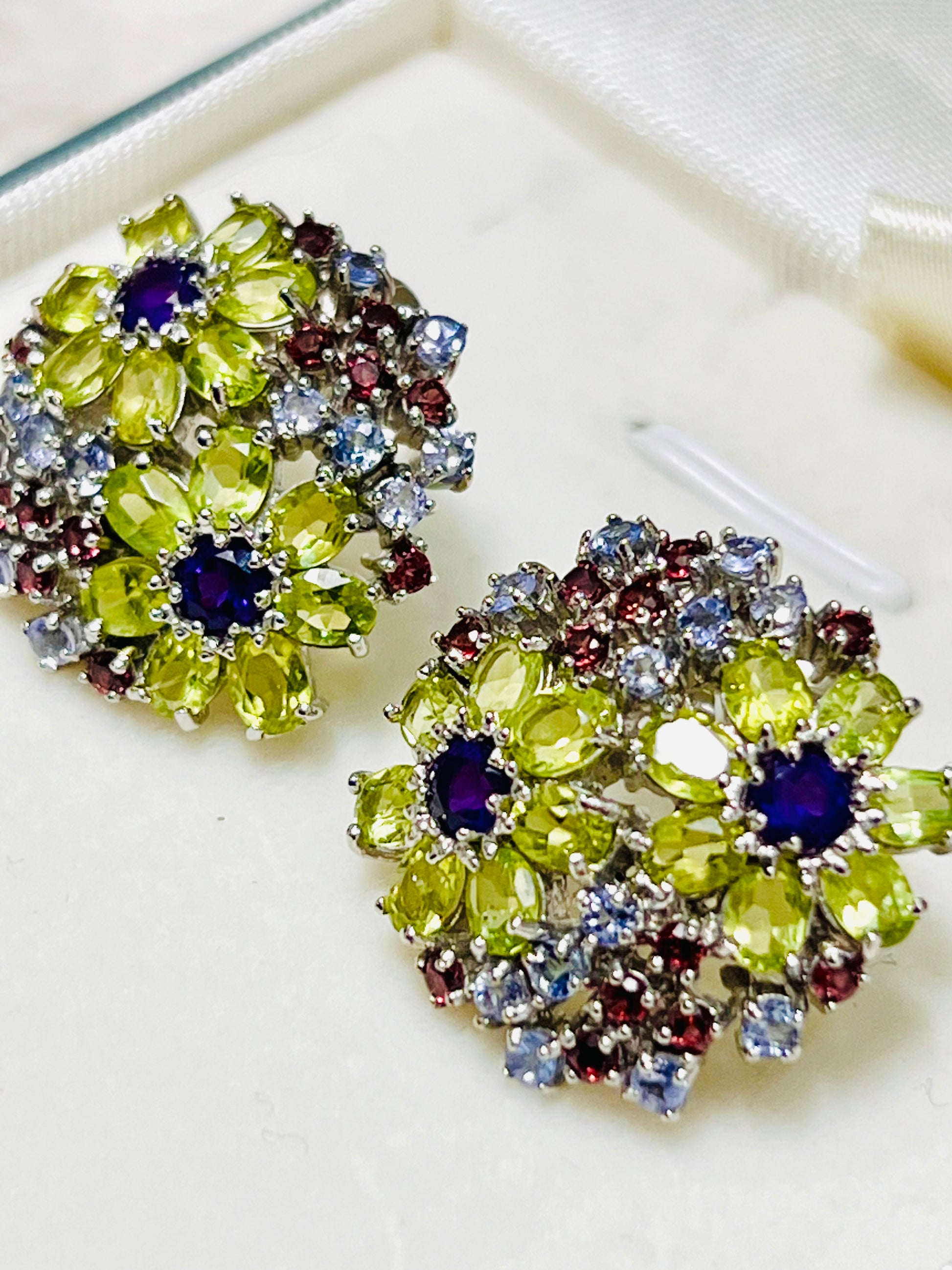 Handmade Stunning Bouquet Natural gemstones earrings
