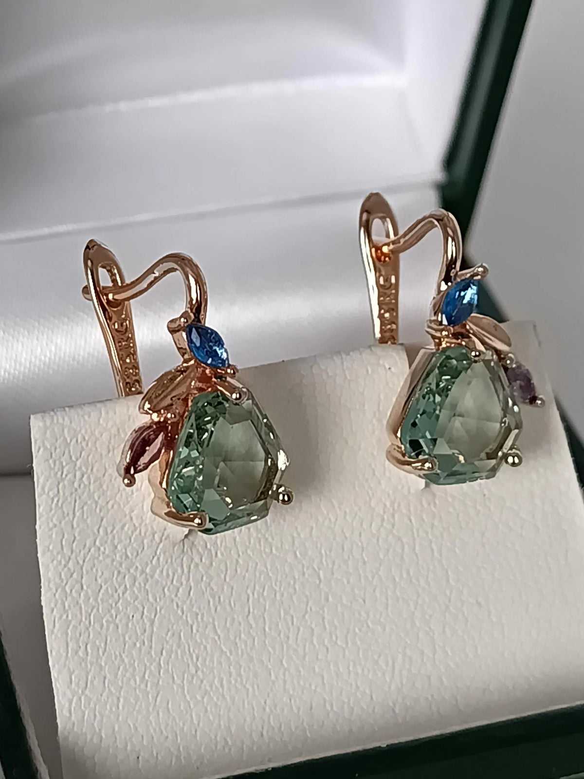 14k Rolled Gold Multicolour Zirconia Earrings