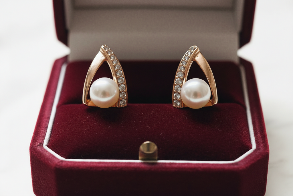 14k Rolled Gold Pearl Simplistic Earrings