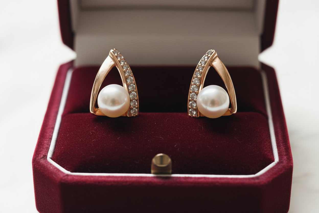 14k Rolled Gold Pearl Simplistic Earrings