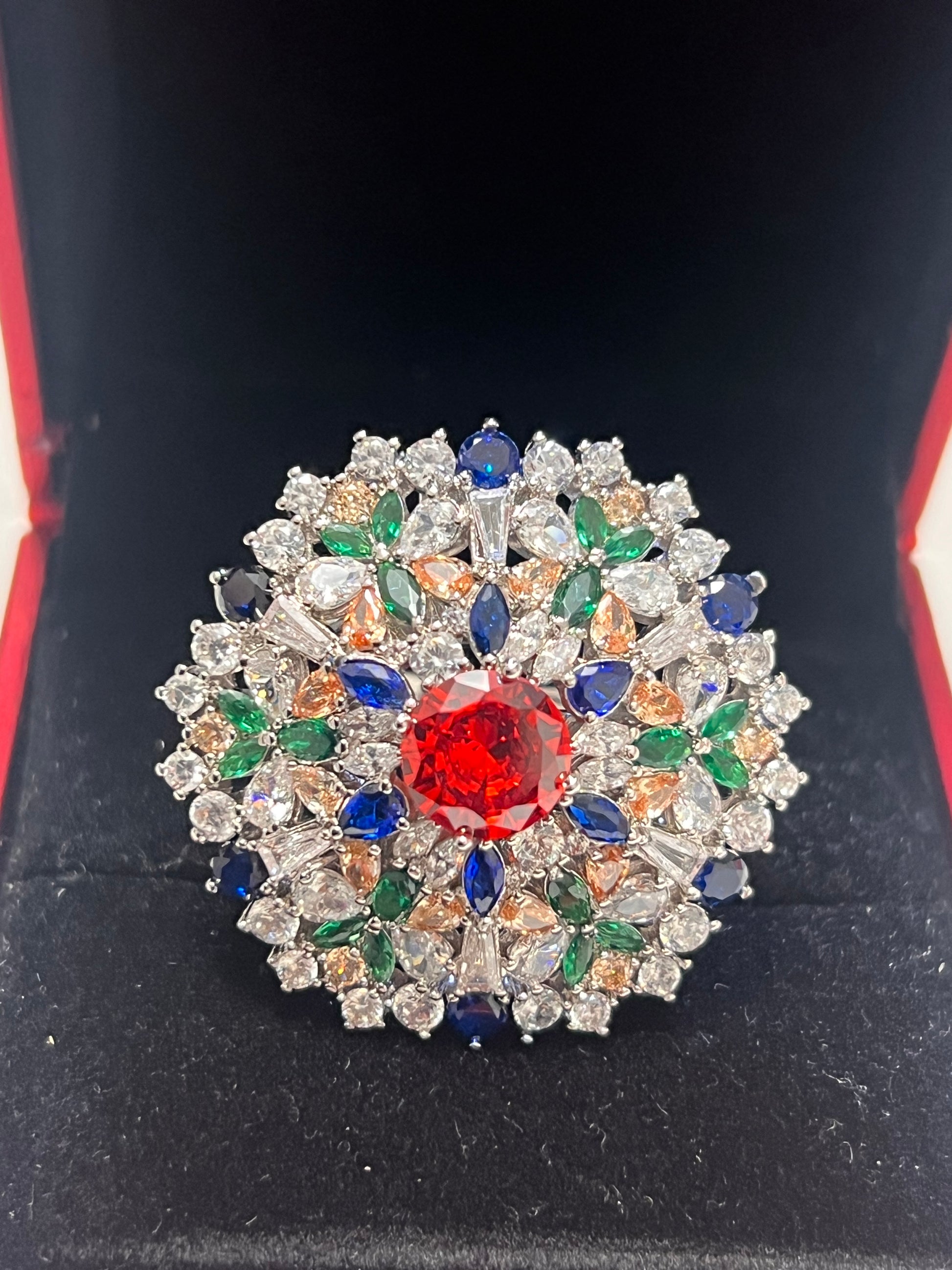 Stunning Created Sapphires Ring (adjustable)