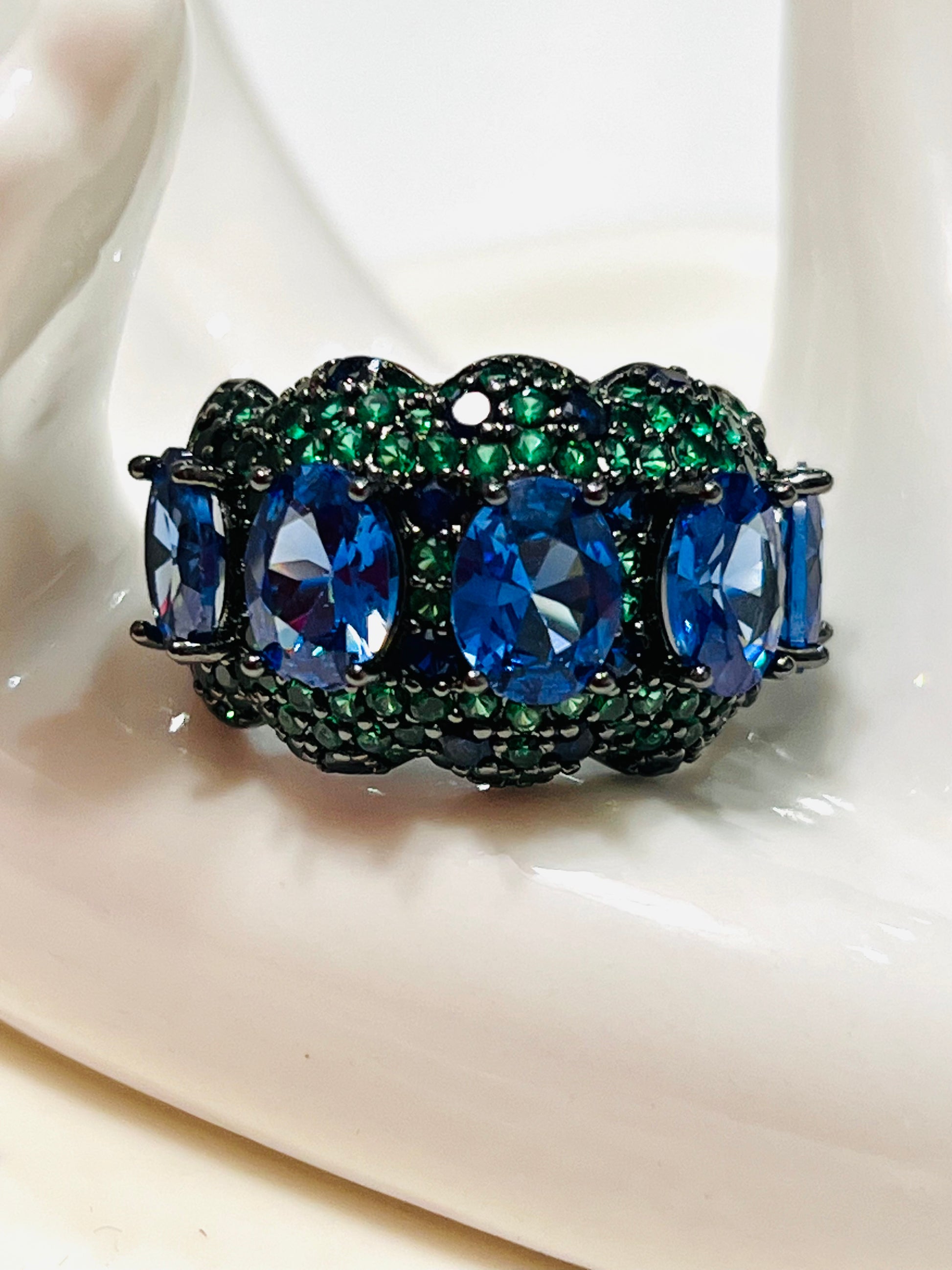Sapphire Mirage Cocktail Ring