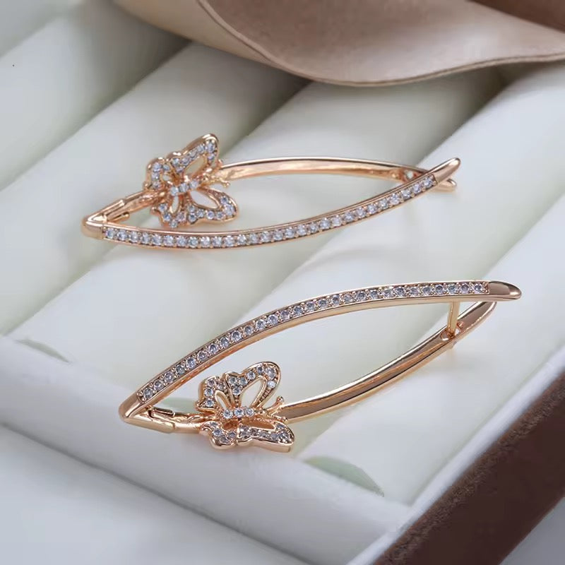 Beautiful Inside-Out Butterfly Earrings — 14k Rose Rolled Gold