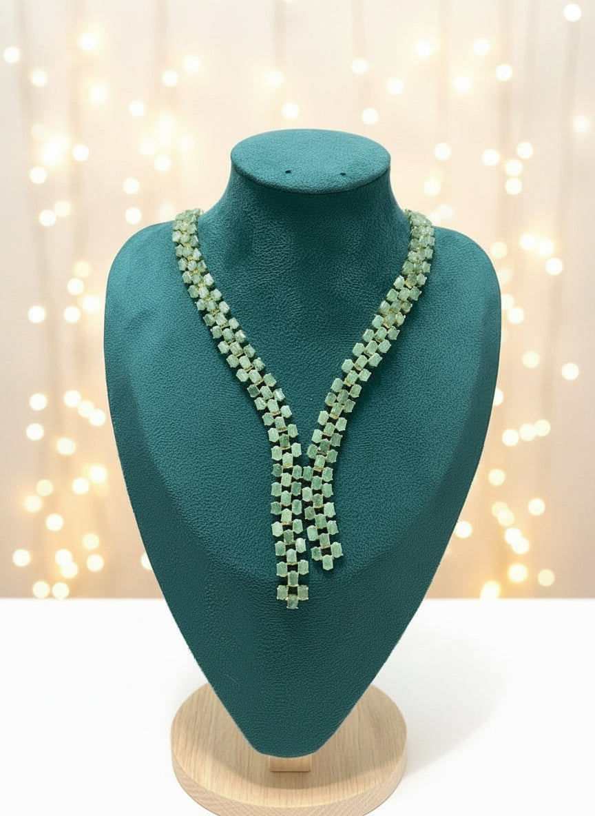 Handmade Natural Stunning 38CT  Emerald necklace- Exquisite Collection