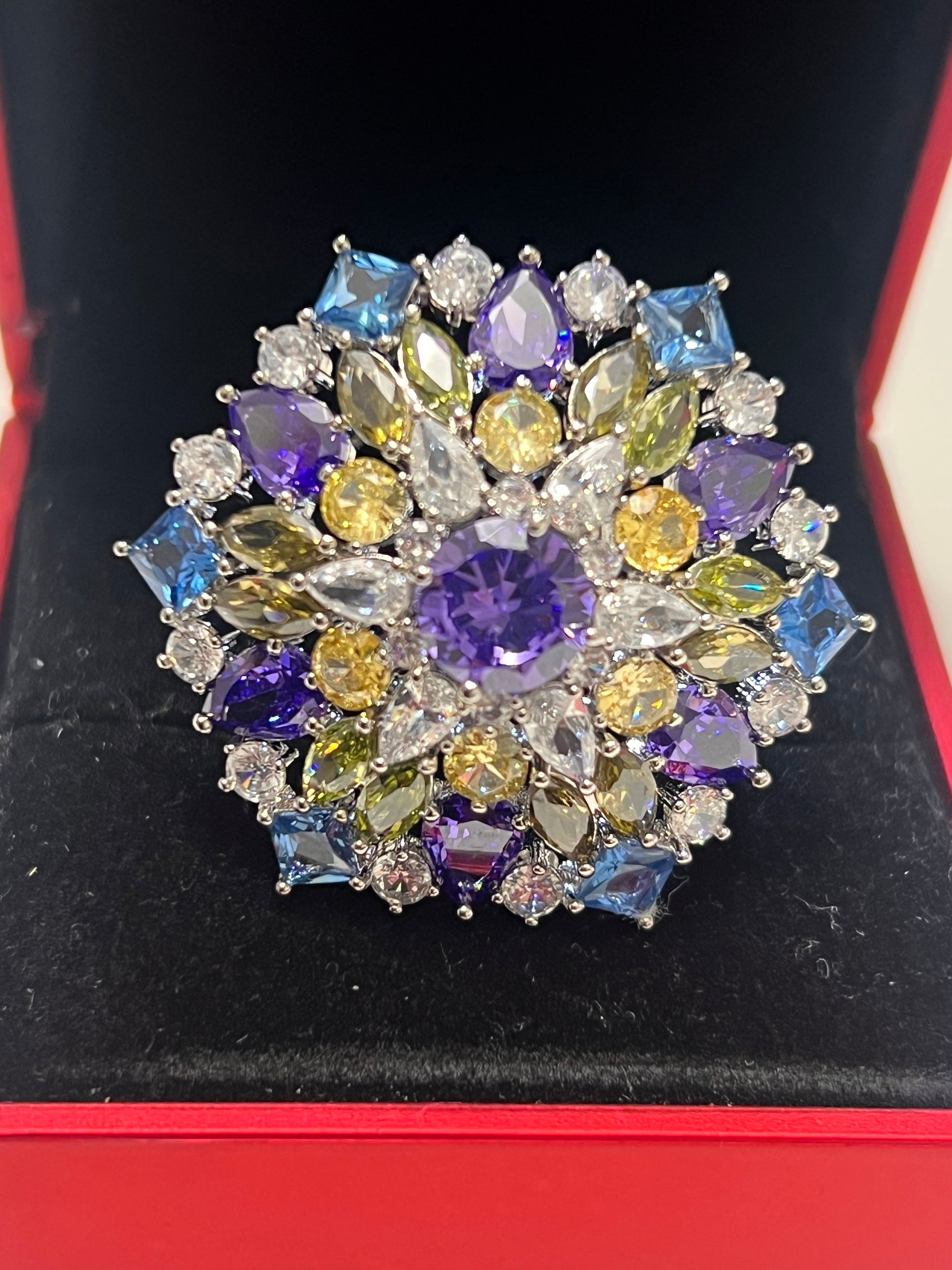 Stunning Created Sapphires Ring (adjustable)