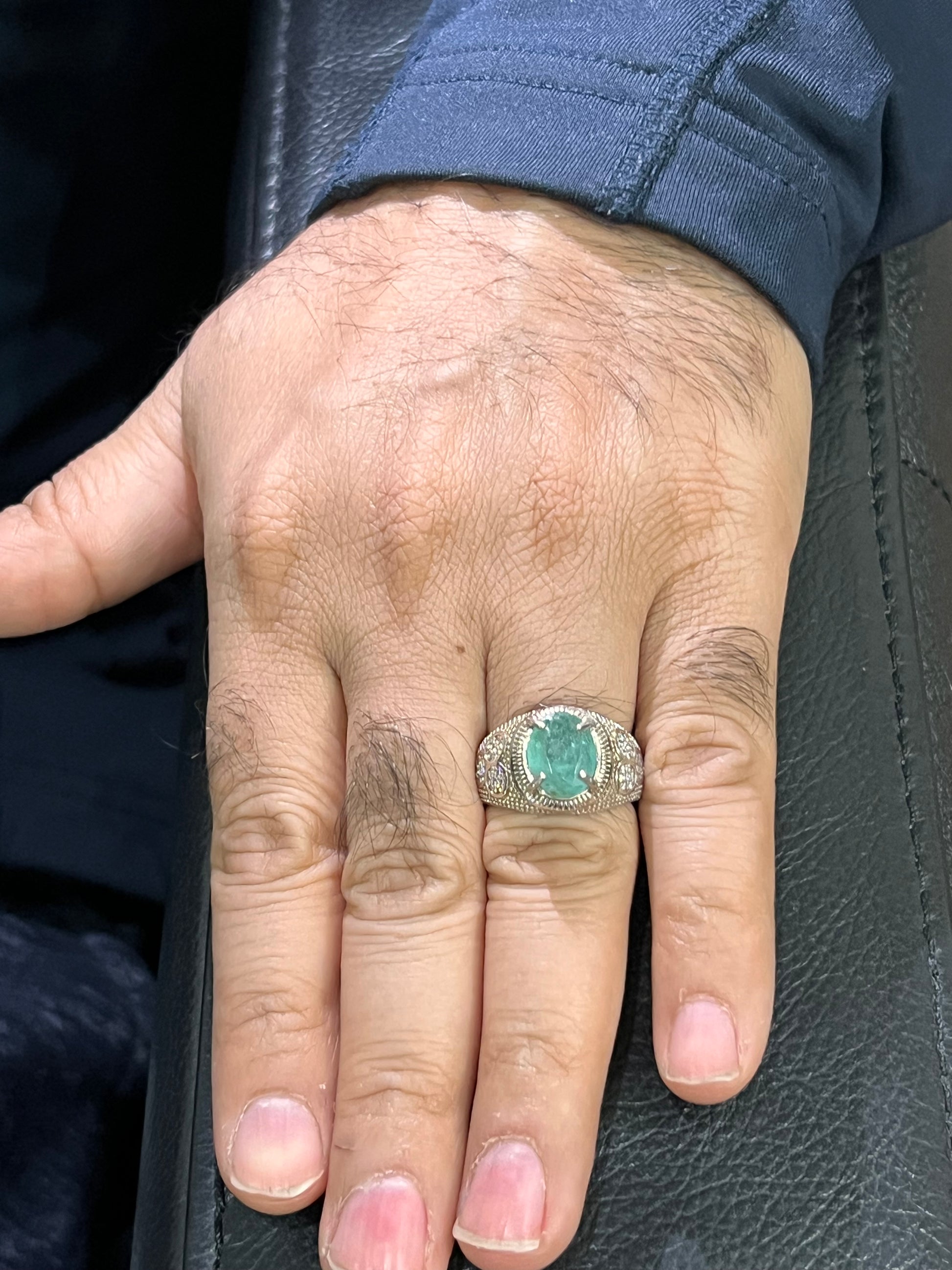 Genuine Colombian Emerald Men’s Ring