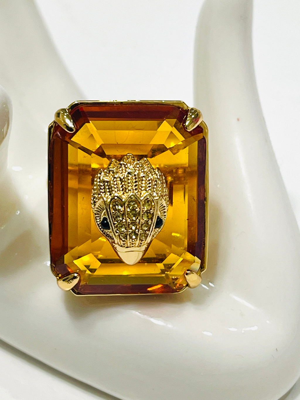 Kurt Geiger Statement Crystal Cocktail Ring (only size 9)
