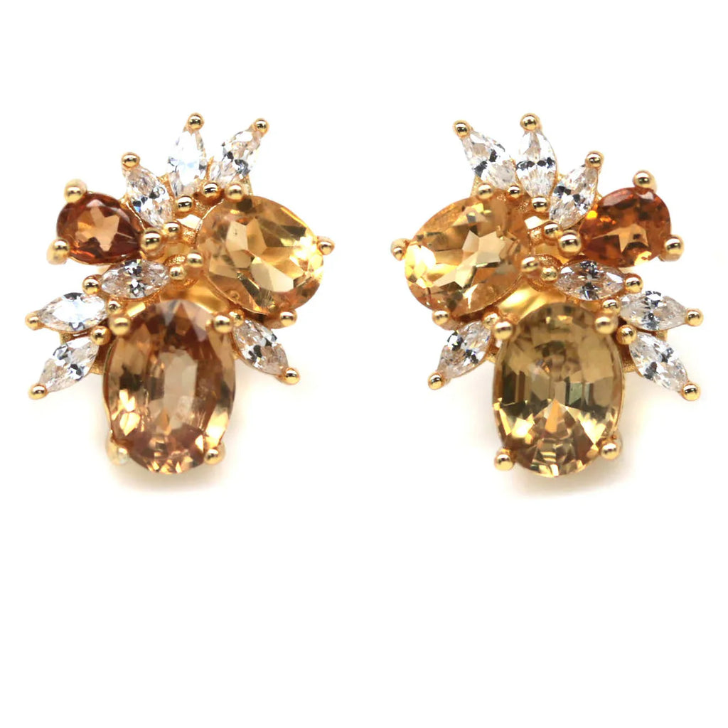 Handmade Golden Citrine Stud Earrings