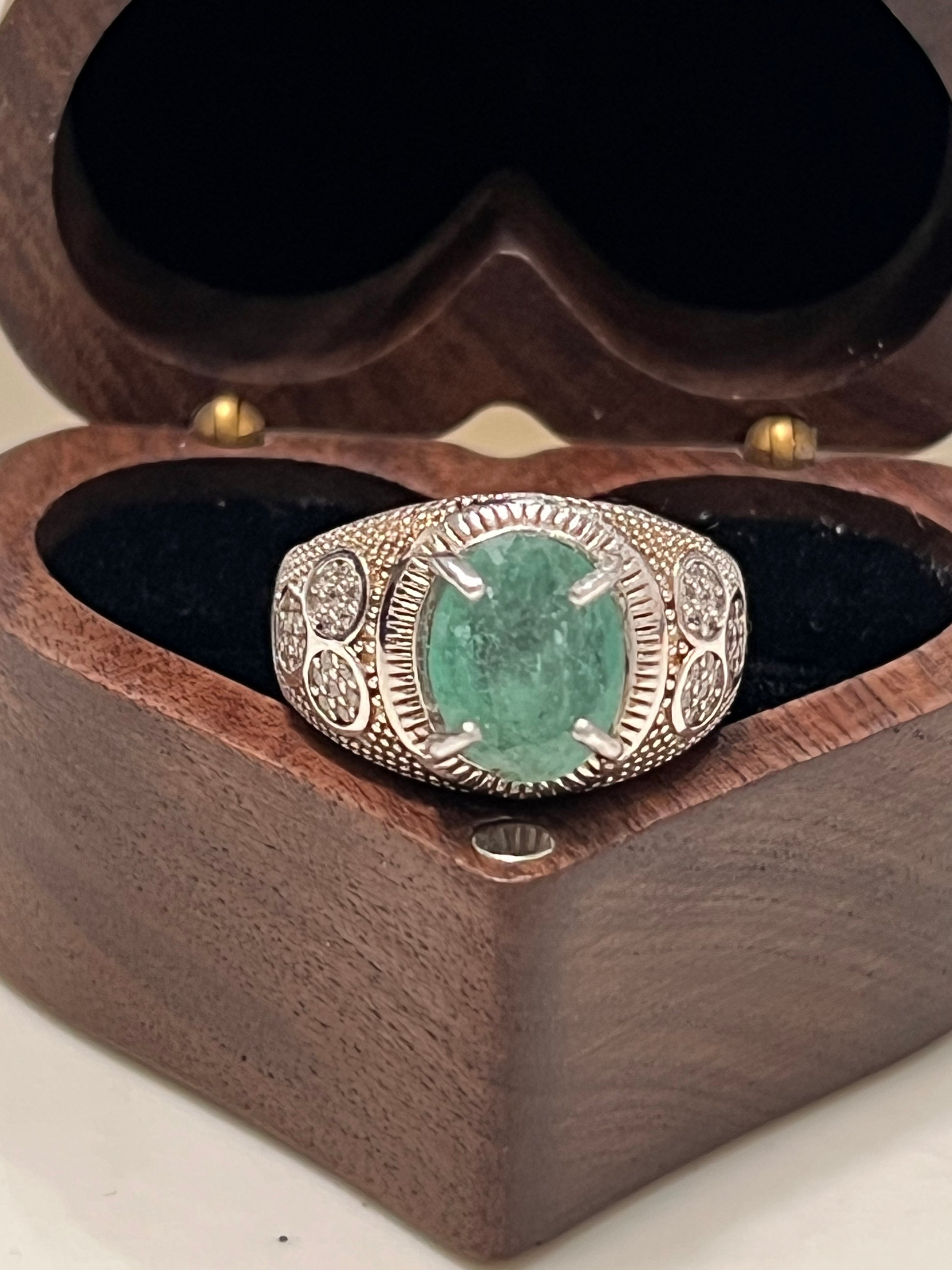 Genuine Colombian Emerald Men’s Ring