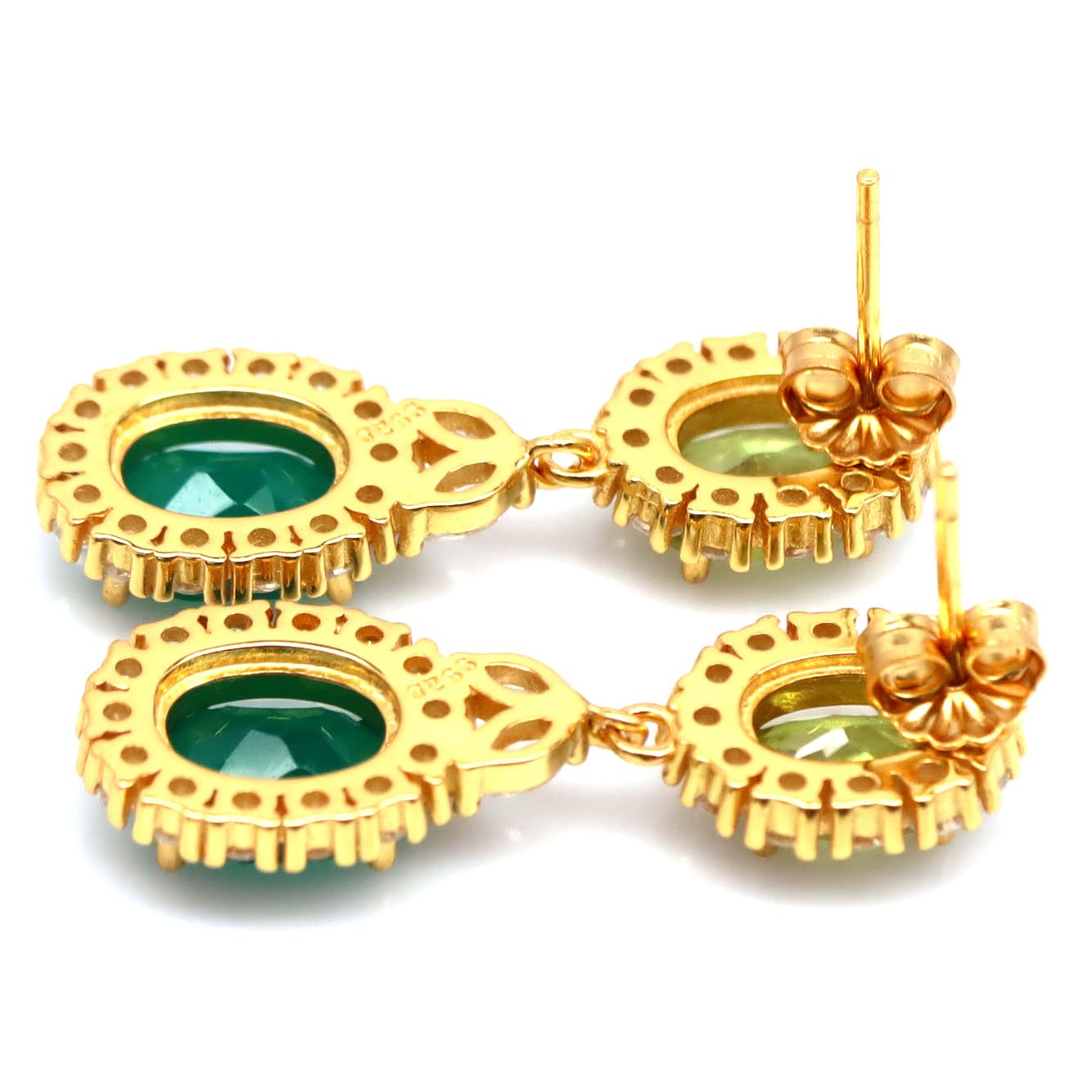 Handmade Natural Sphene and Agate Earrings