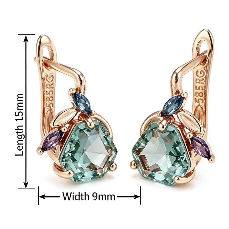 14k Rolled Gold Multicolour Zirconia Earrings
