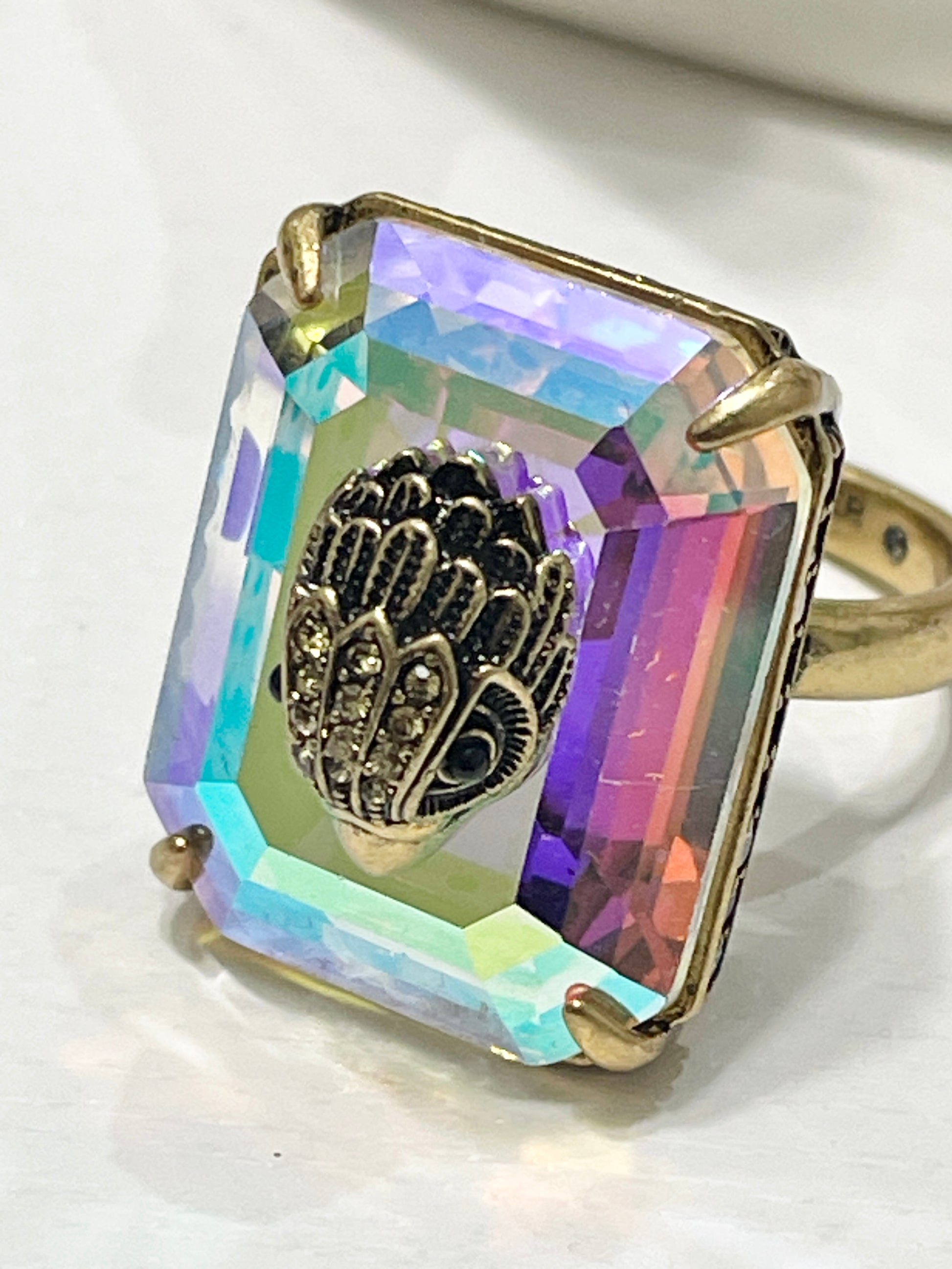 Kurt Geiger Statement Crystal Cocktail Ring (only size 9)