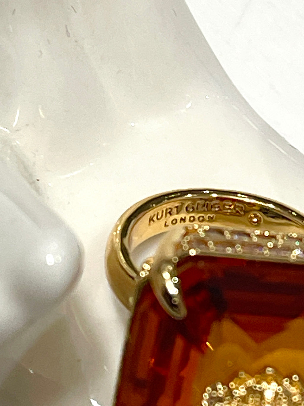 Kurt Geiger Statement Crystal Cocktail Ring (only size 9)