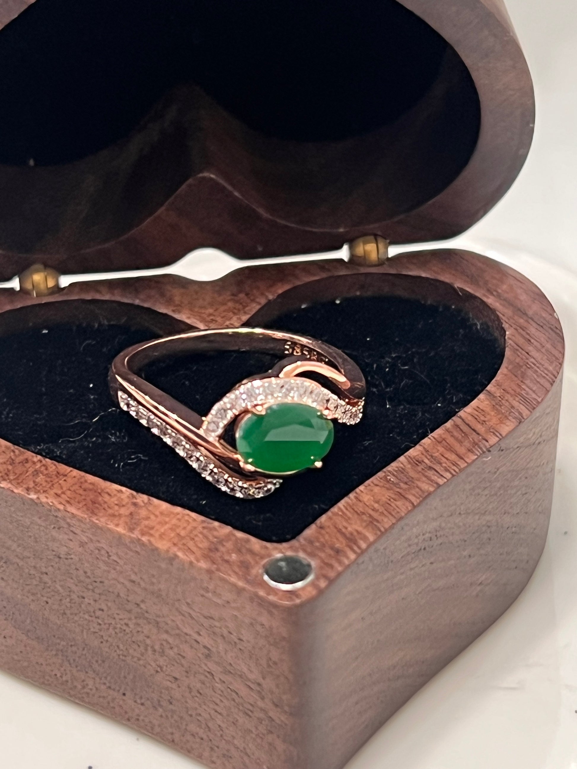 14k Rolled Gold (gold-filled) Emerald two tone ring