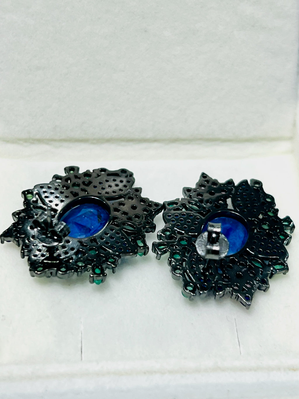 Natural Handmade Multicoloured Sapphires Stud earrings