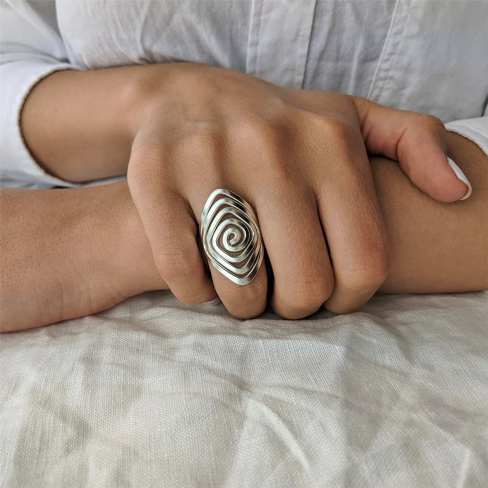 Statement Solstice Swirl Ring- Waterproof