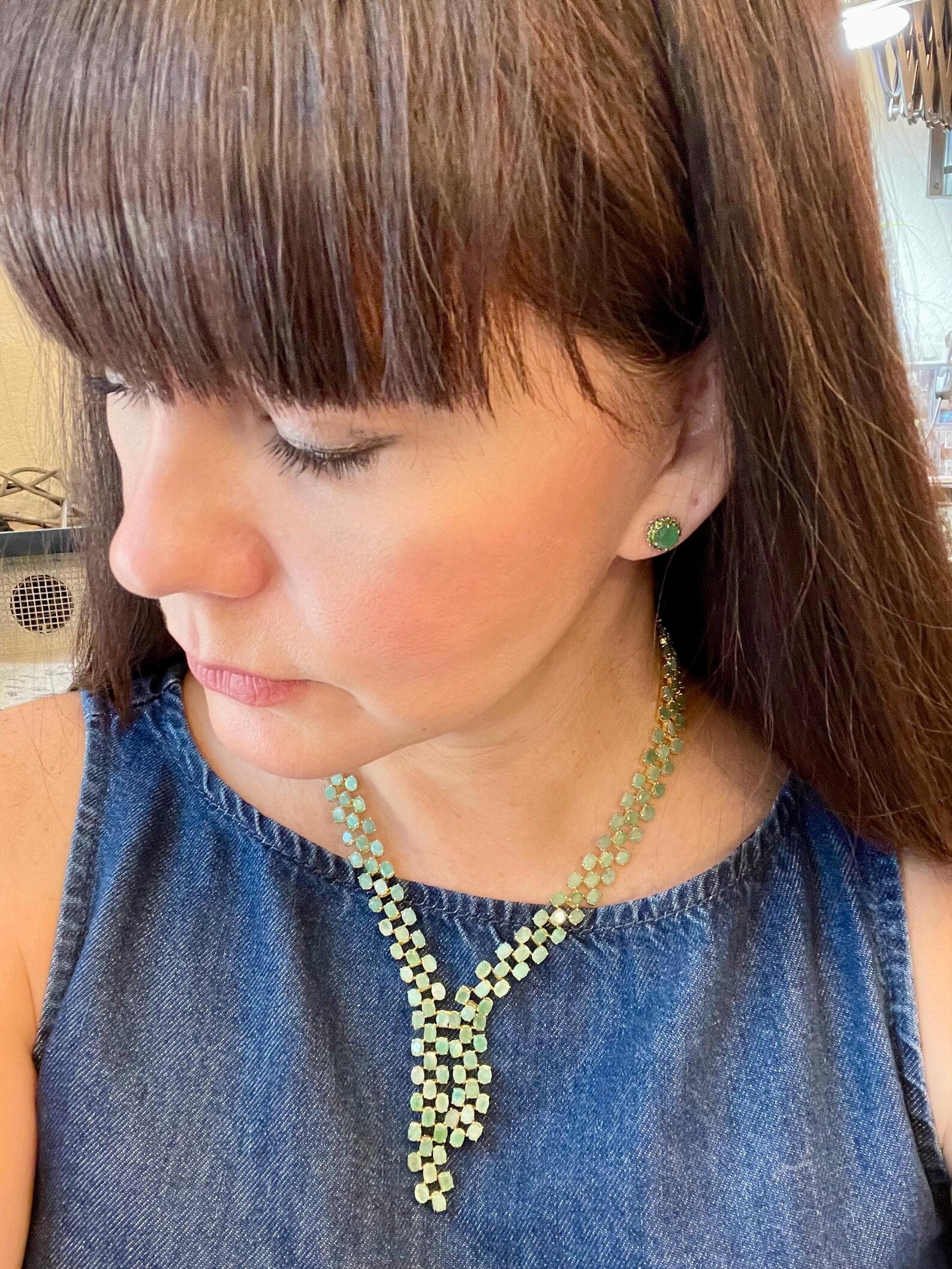 Handmade Natural Stunning 38CT  Emerald necklace- Exquisite Collection