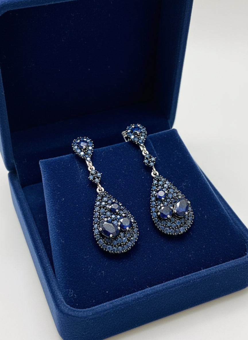 Handmade Natural Sapphire "Midnight Blue" Set