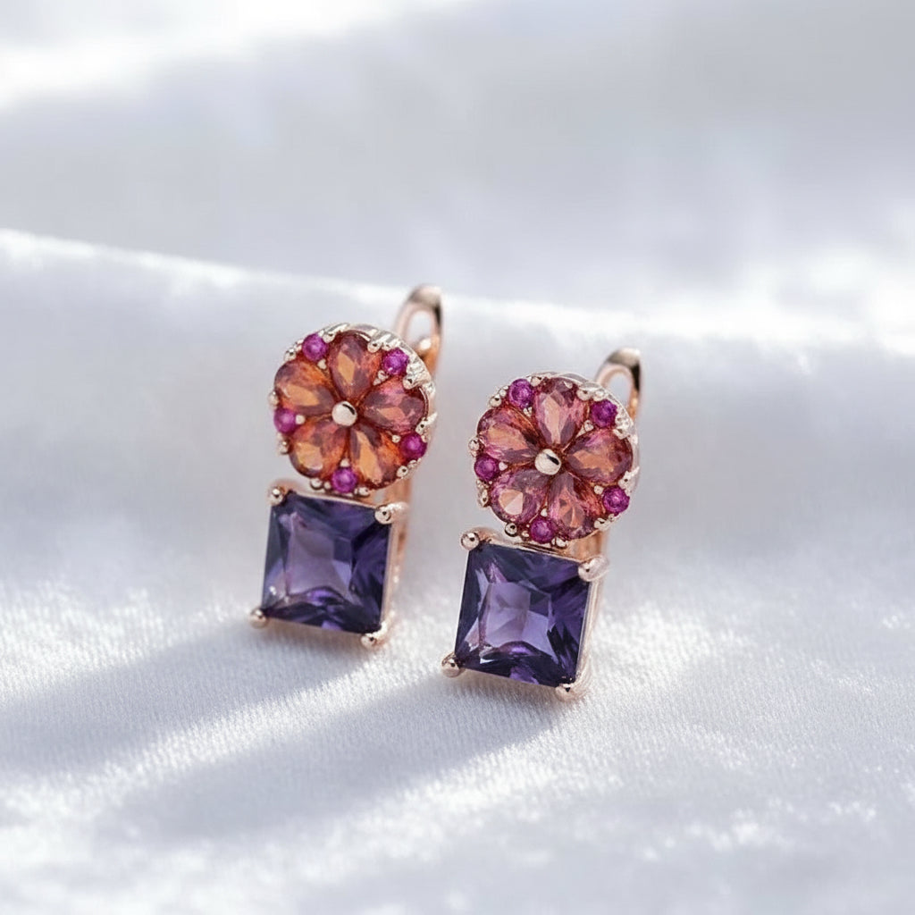 14k Rolled Gold Flower and Minimalistic Earrings