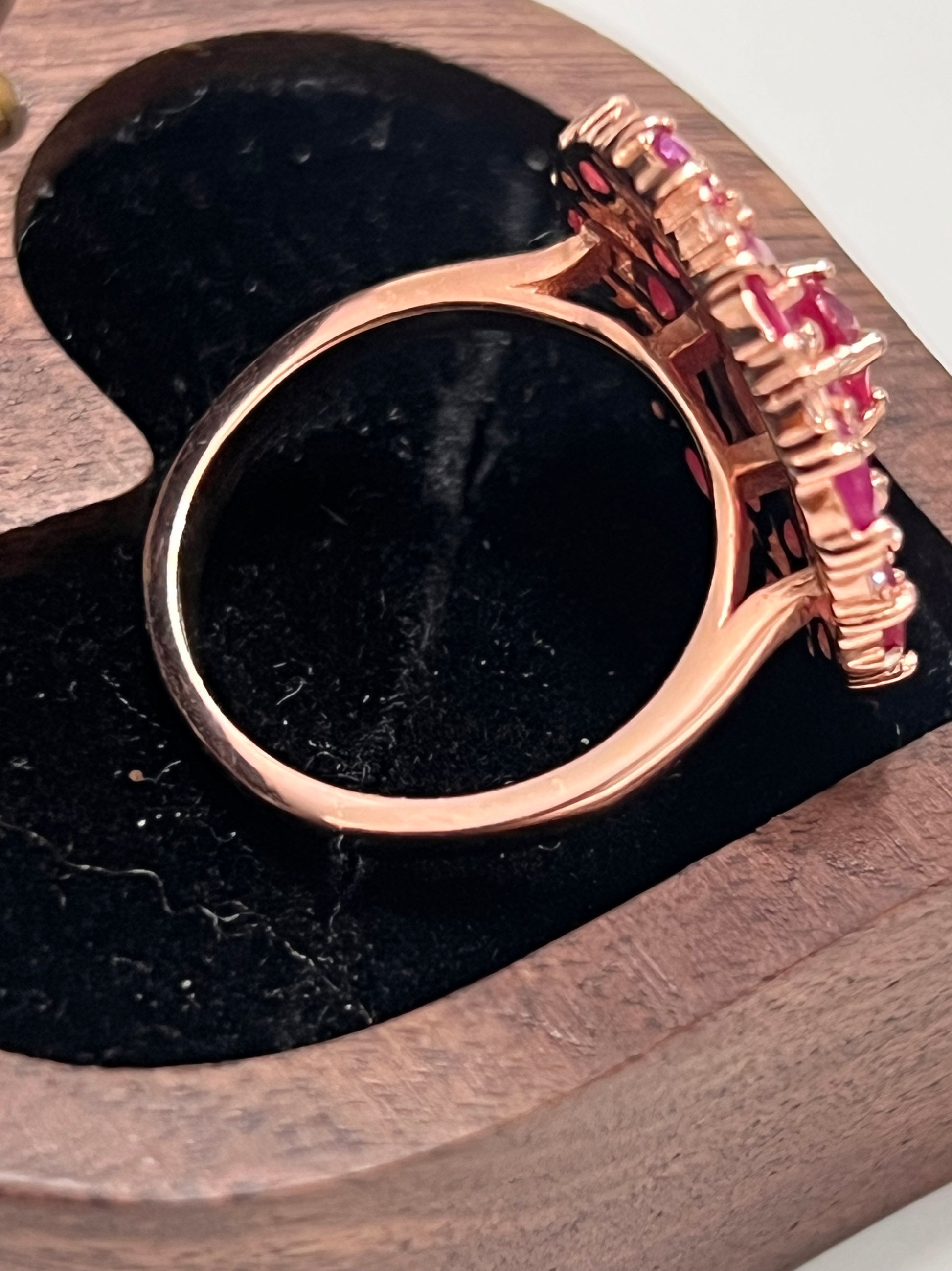 Artisan Pink Ruby Ring with Created White Sapphire Accents