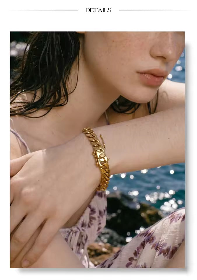 Statement Cuban Waterproof Bracelet- waterproof, anti tarnish