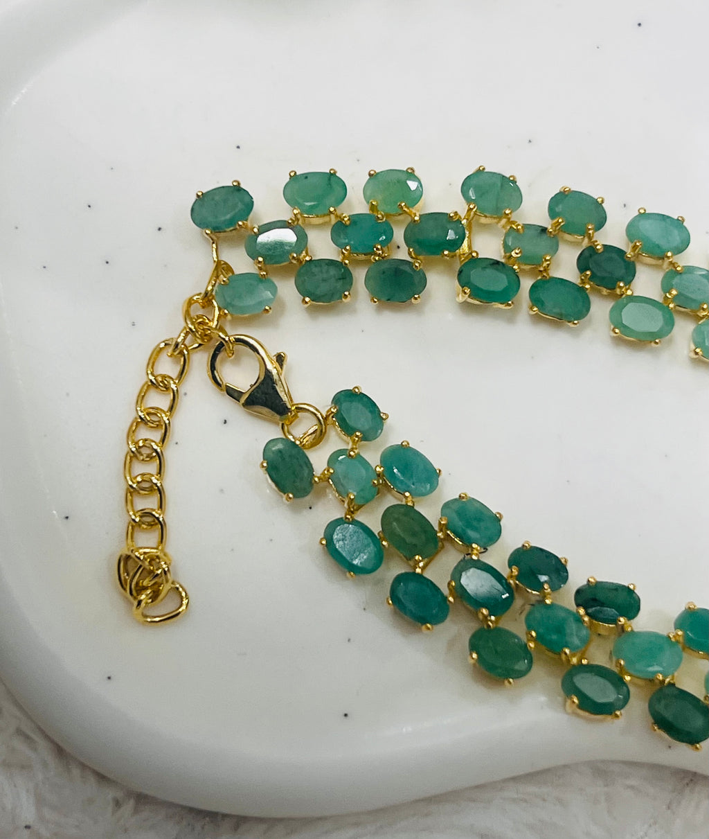 Handmade Natural Stunning 38CT  Emerald necklace- Exquisite Collection