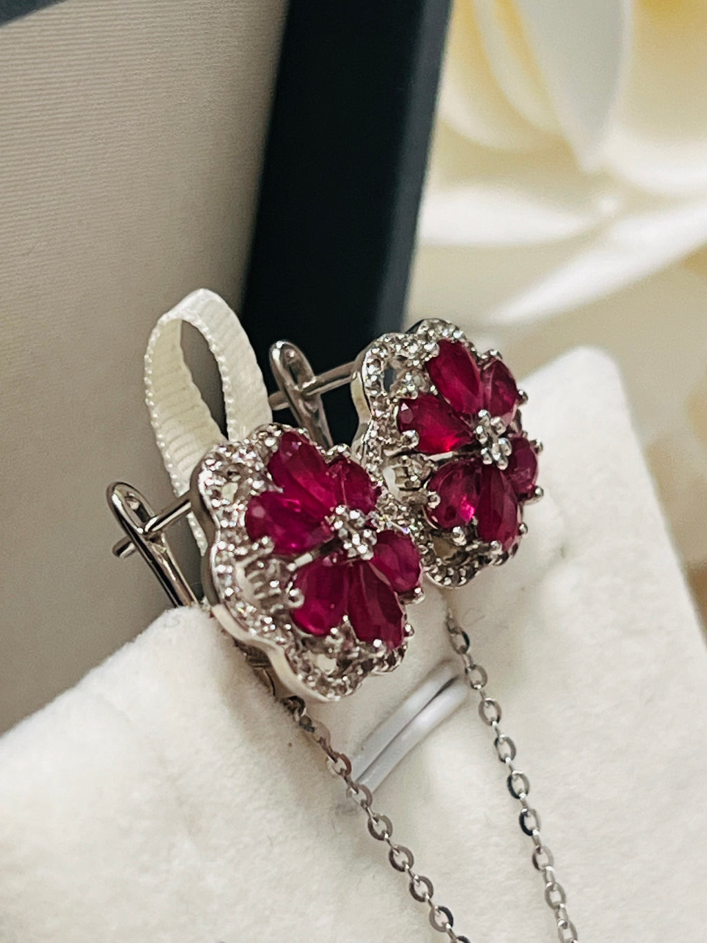 Handmade Natural Ruby Bloom- “The Neptune Set”