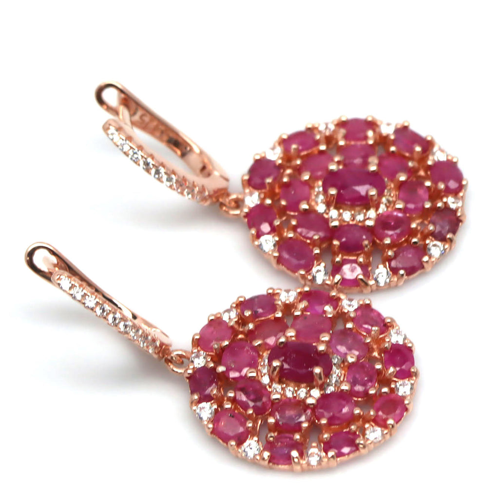 Stunning Genuine Pink Rubies Penny artisan made Earrings