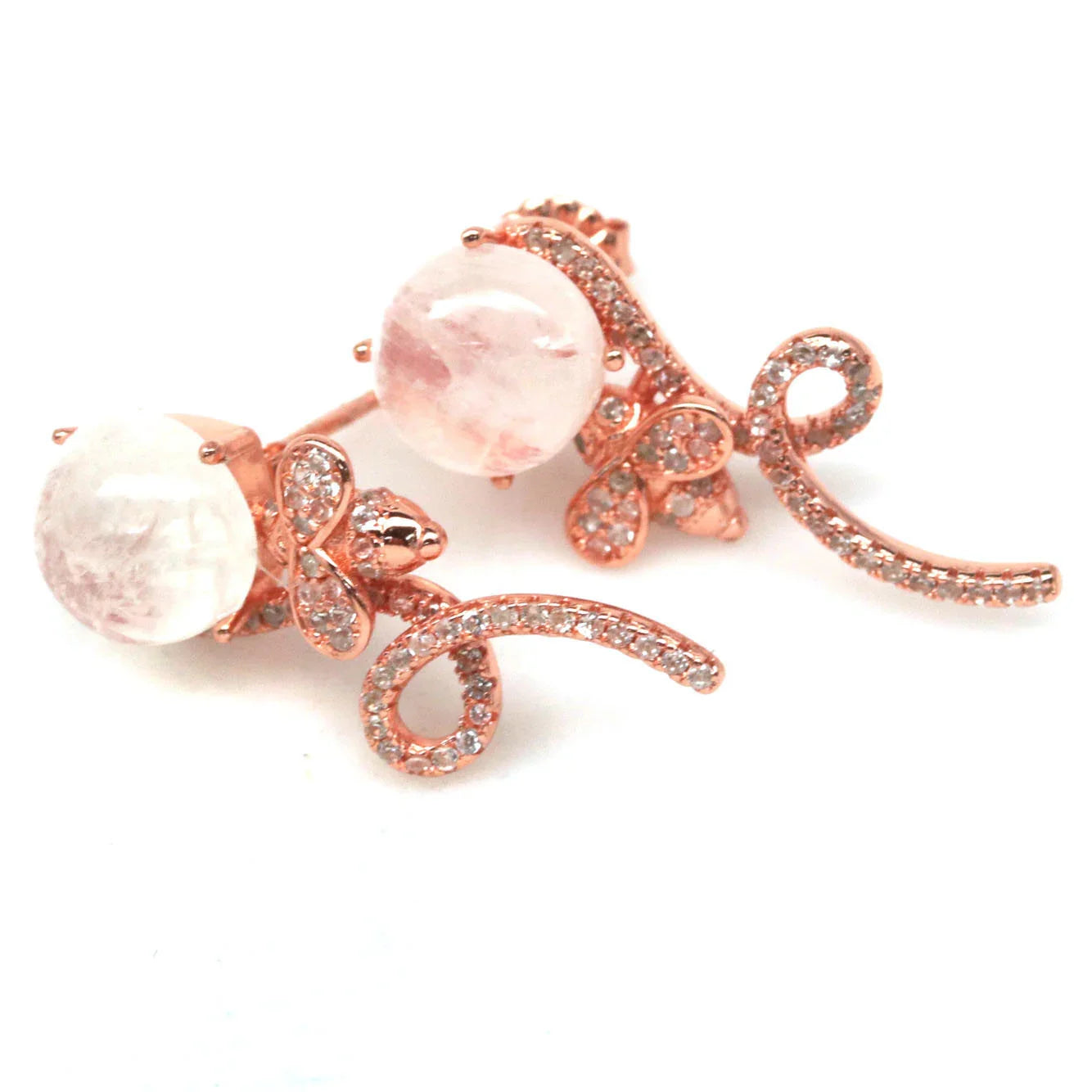 Handmade Full Moon White Moonstone Earrings