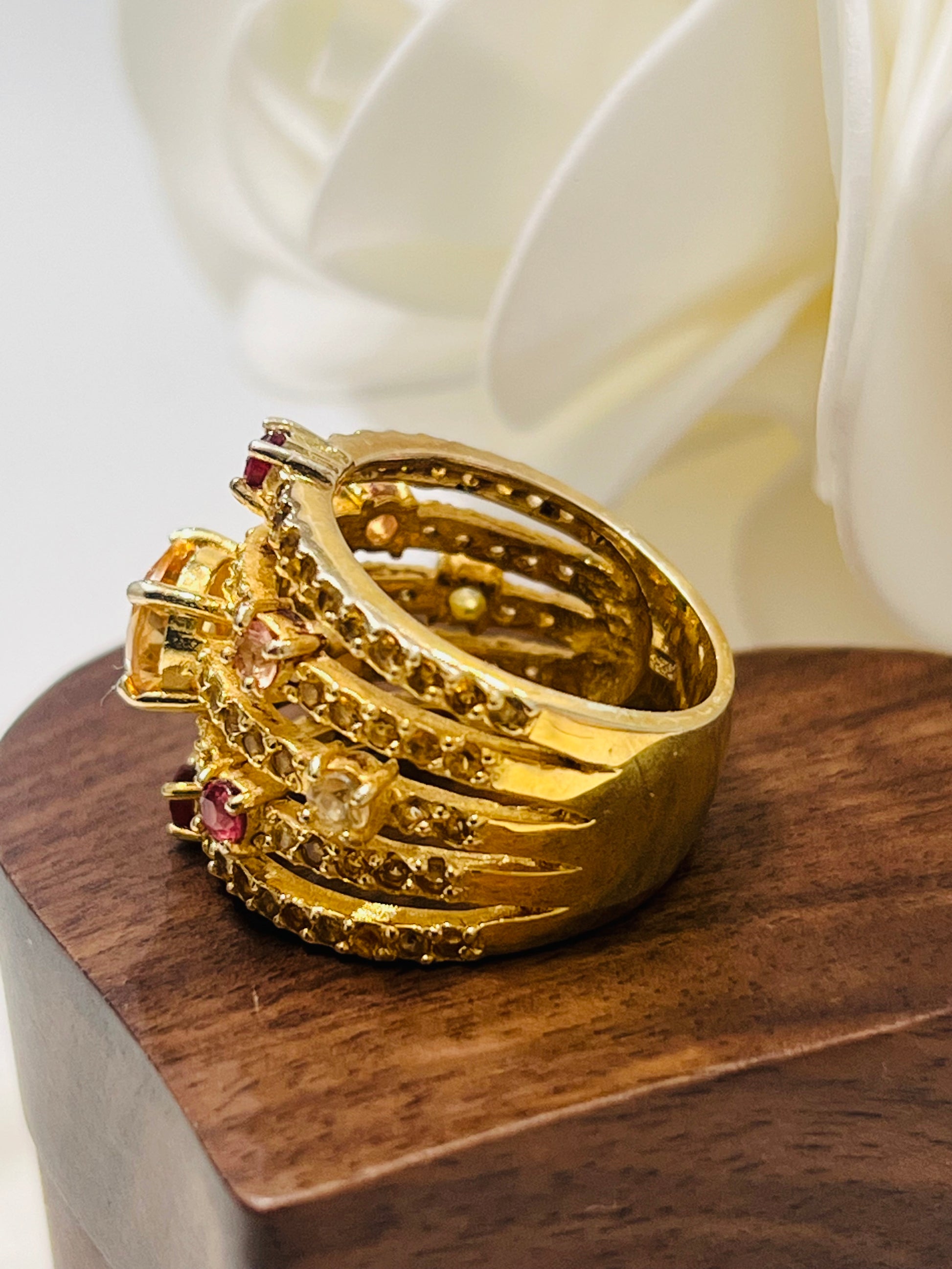 Handmade Genuine coloured Sapphire Ring