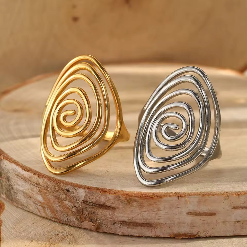Statement Solstice Swirl Ring- Waterproof