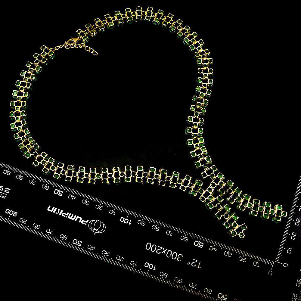 Handmade Natural Stunning 38CT  Emerald necklace- Exquisite Collection
