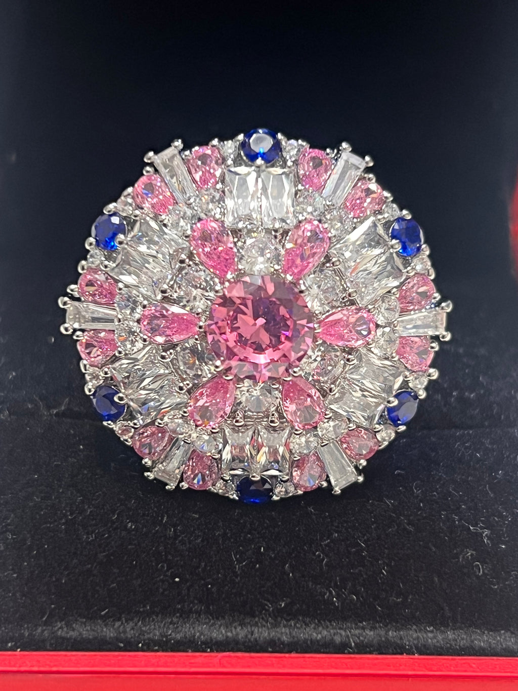 Stunning Created Sapphires Ring (adjustable)