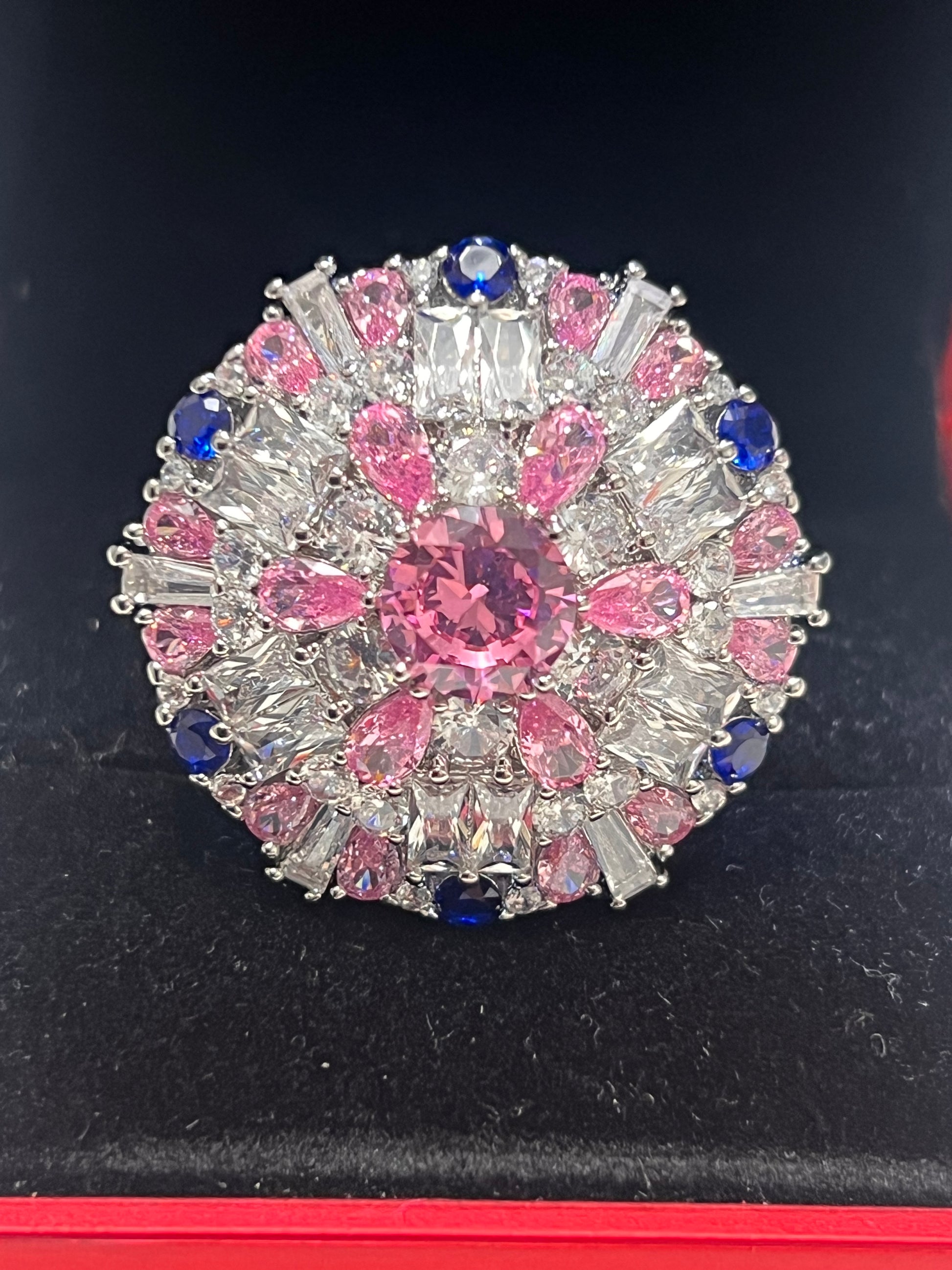 Stunning Created Sapphires Ring (adjustable)