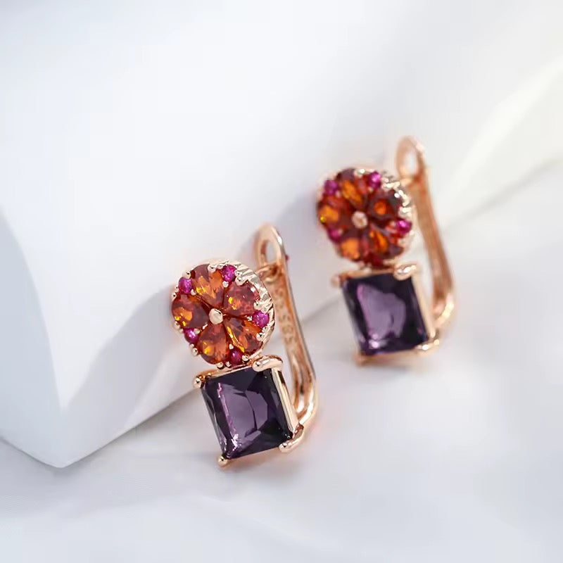 14k Rolled Gold Flower and Minimalistic Earrings