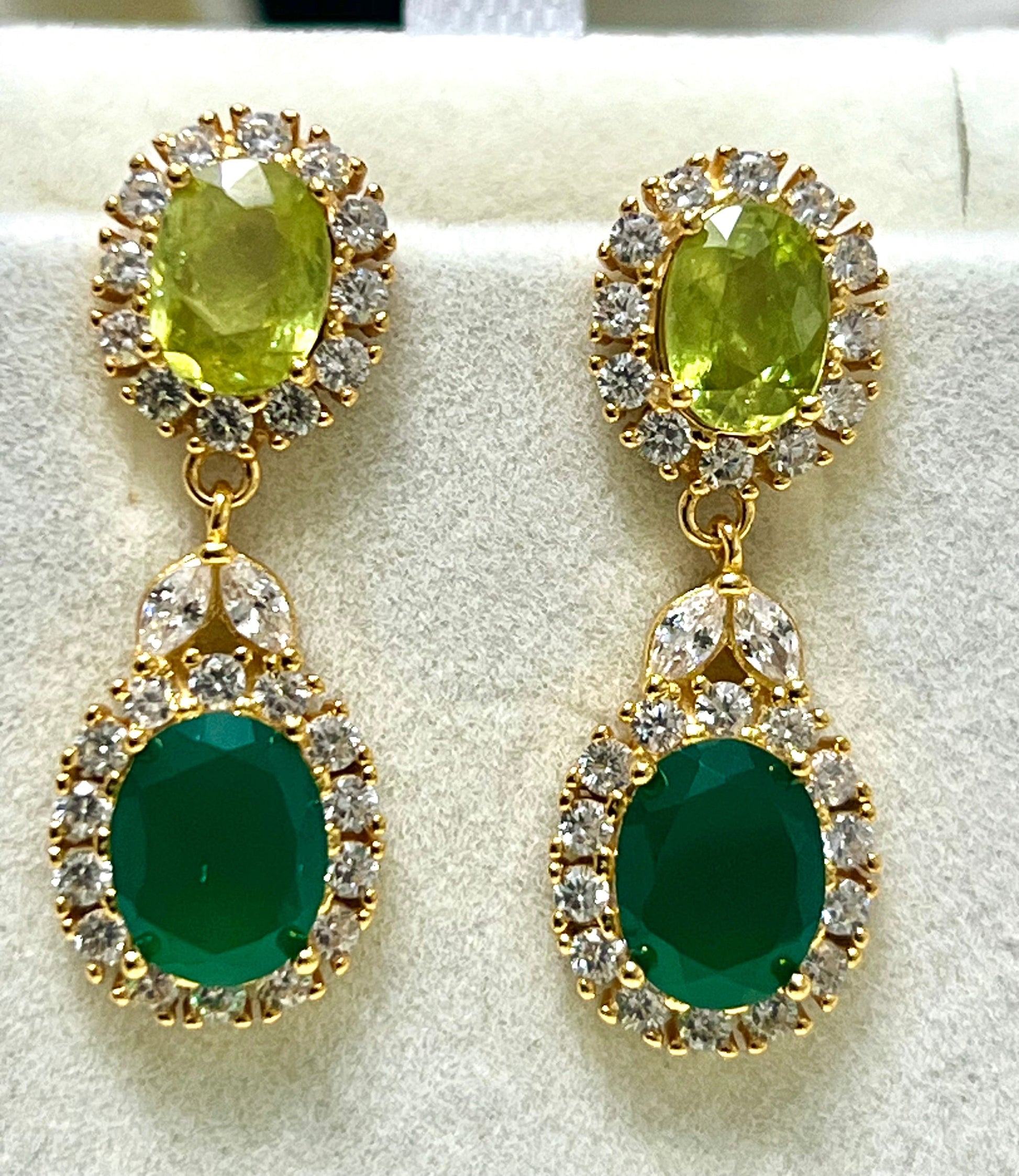 Handmade Natural Sphene and Agate Earrings