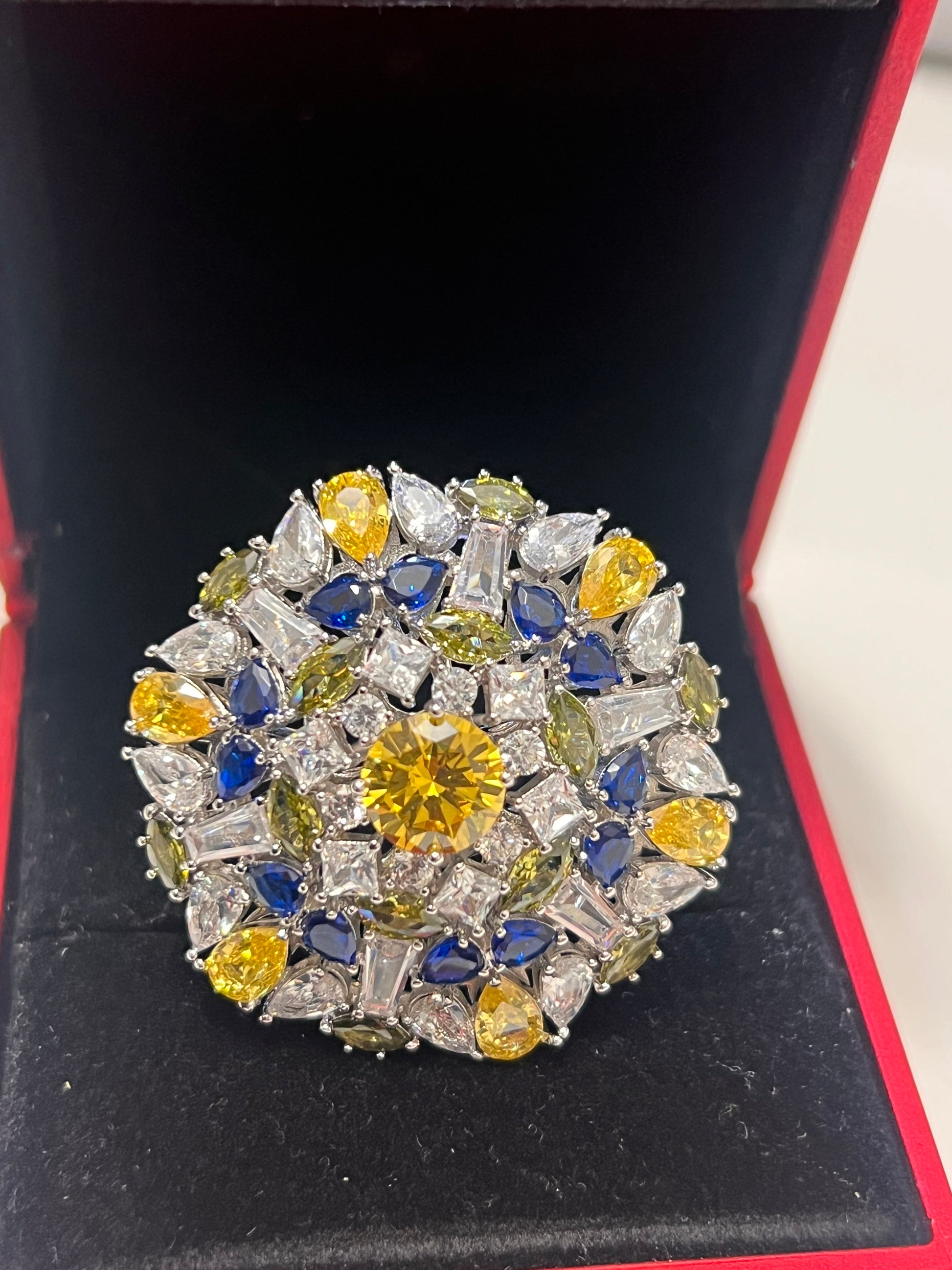 Stunning Created Sapphires Ring (adjustable)