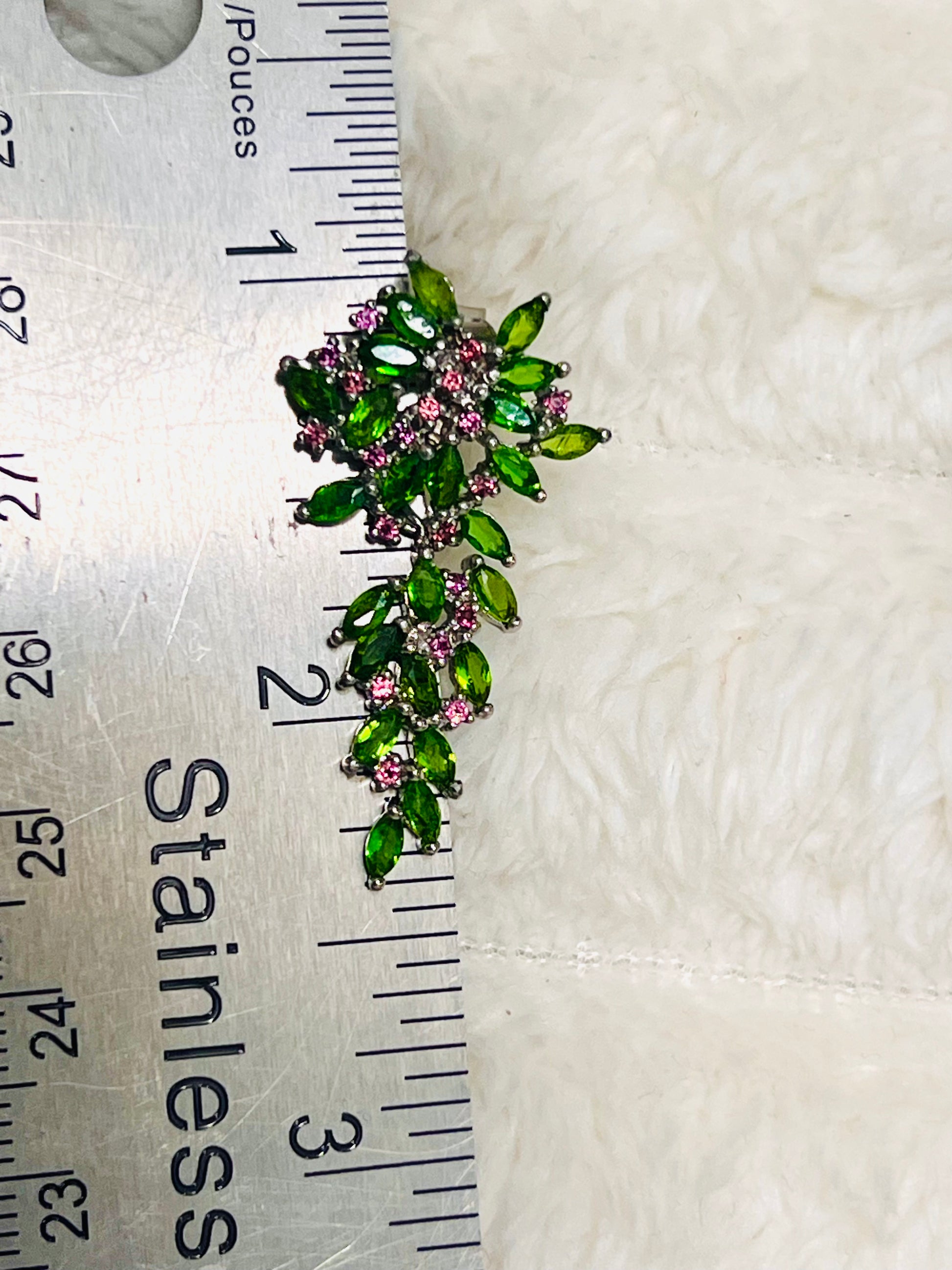 Handmade Lush Forest Earrings with Natural Diopside Accents