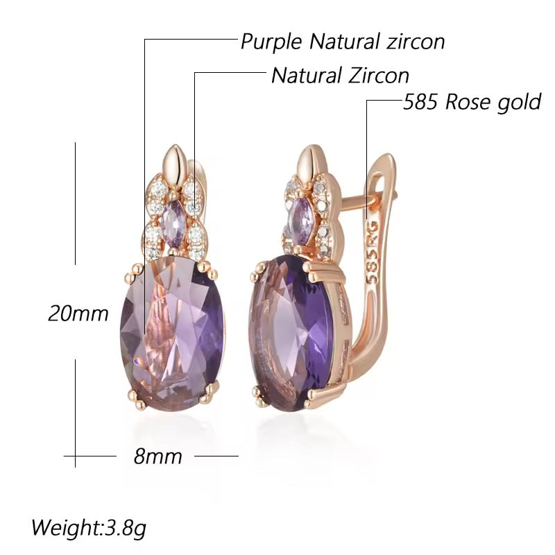 Gemstone Drop Earrings – Amethyst, Mystic Topaz & Citrine | 14K Rolled Gold