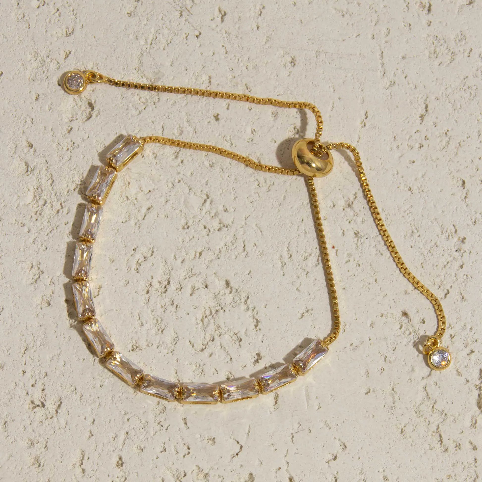 Emerald Cut Crystal Bracelet- waterproof and tarnish resistant