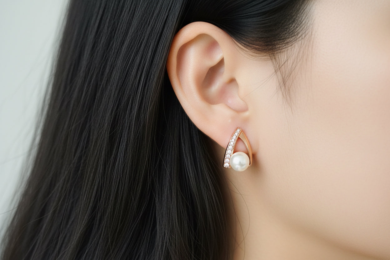 14k Rolled Gold Pearl Simplistic Earrings