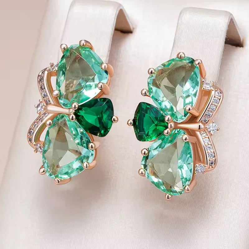 14k Rolled Gold  (Gold-Filled) Green Amethyst Earrings