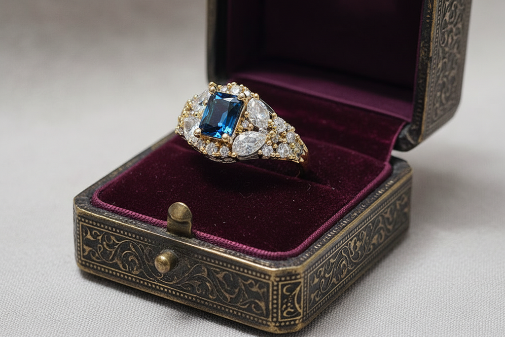 Beautiful Shining Two Toned Sapphire Ring