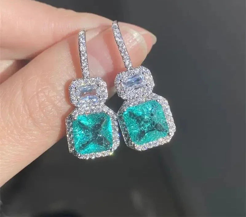 Gorgeous Princess Frosted Gem Bling Earrings.