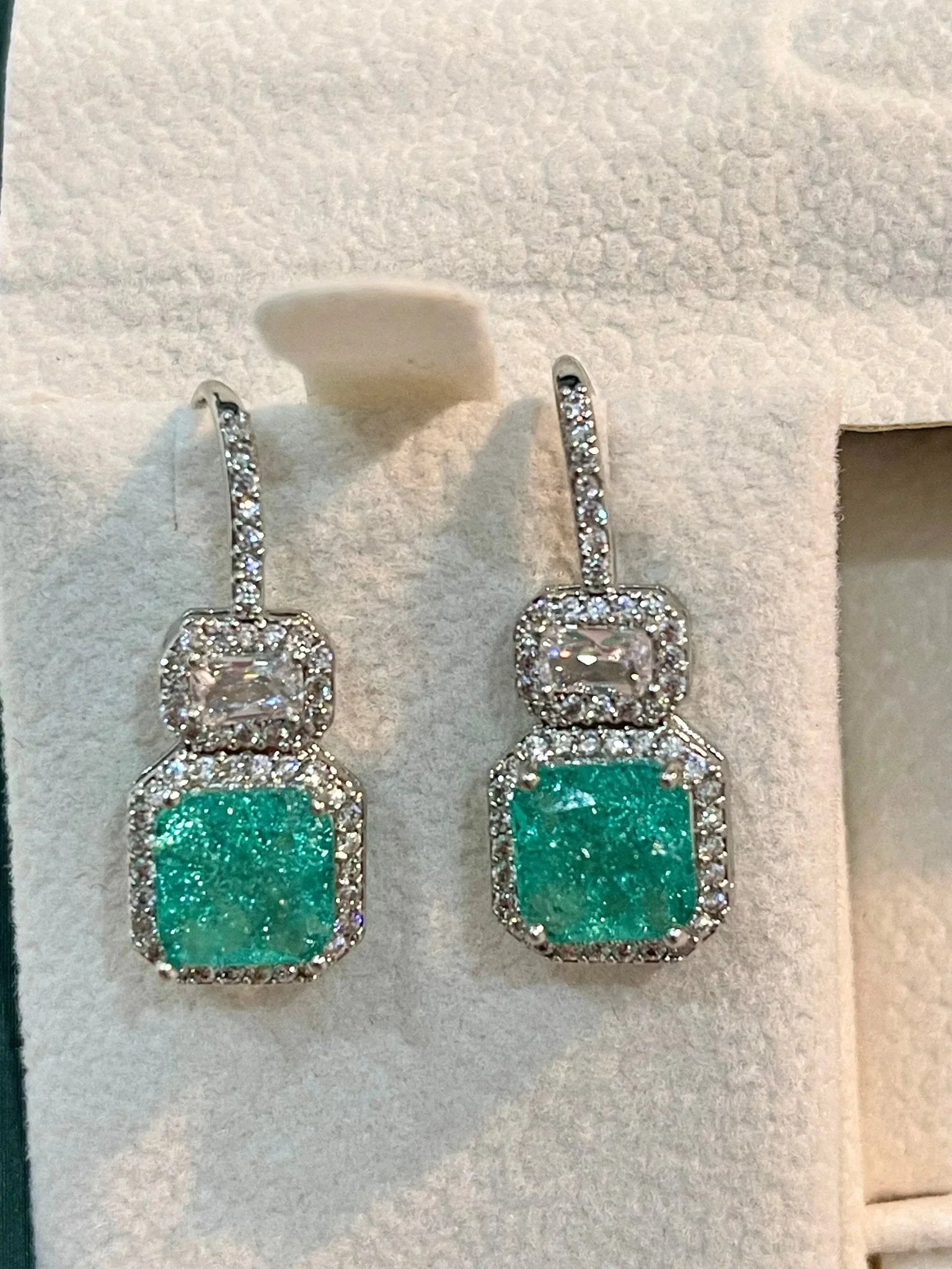 Gorgeous Princess Frosted Gem Bling Earrings.