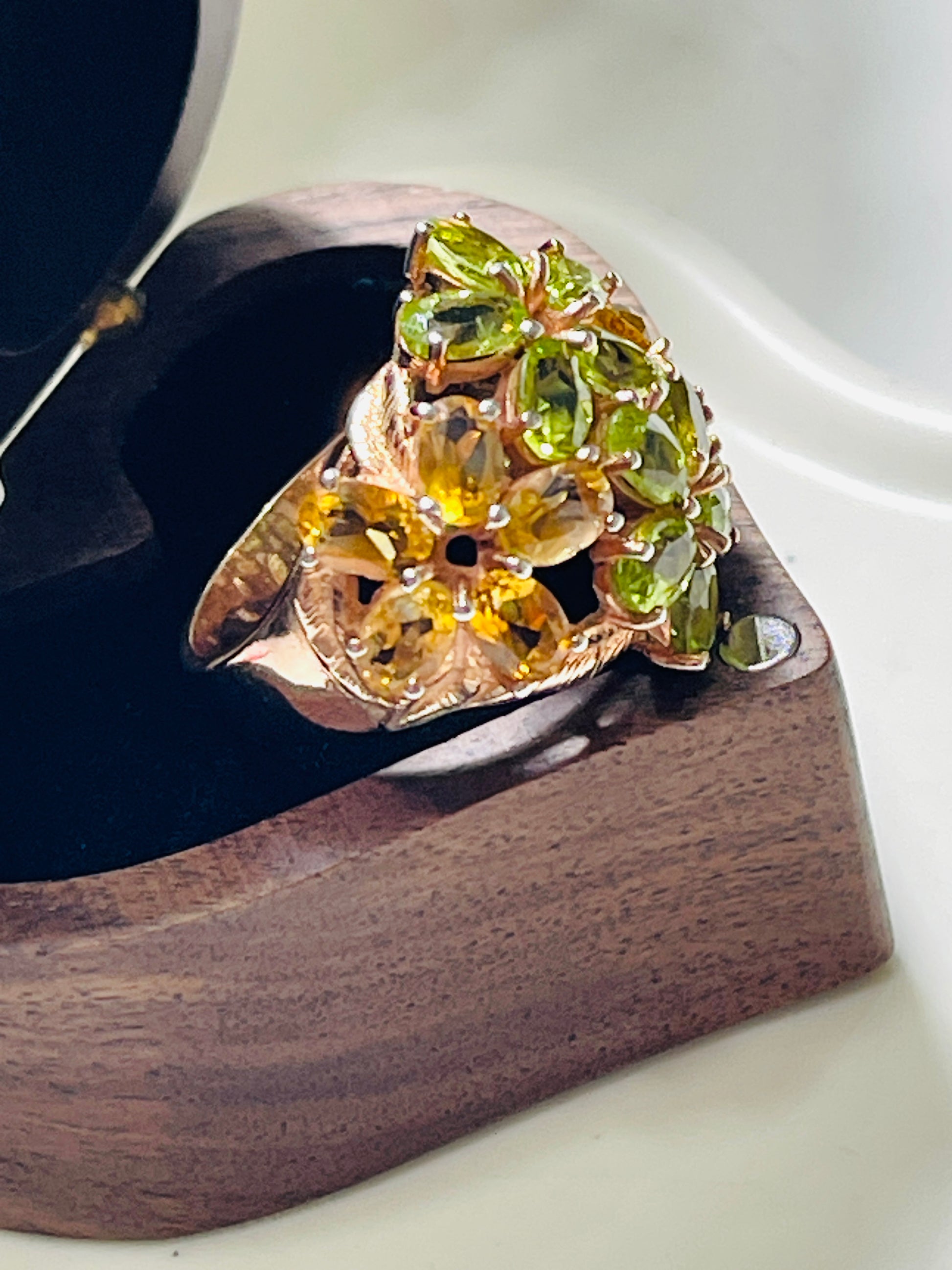 Handmade Genuine Citrine and Peridot Set