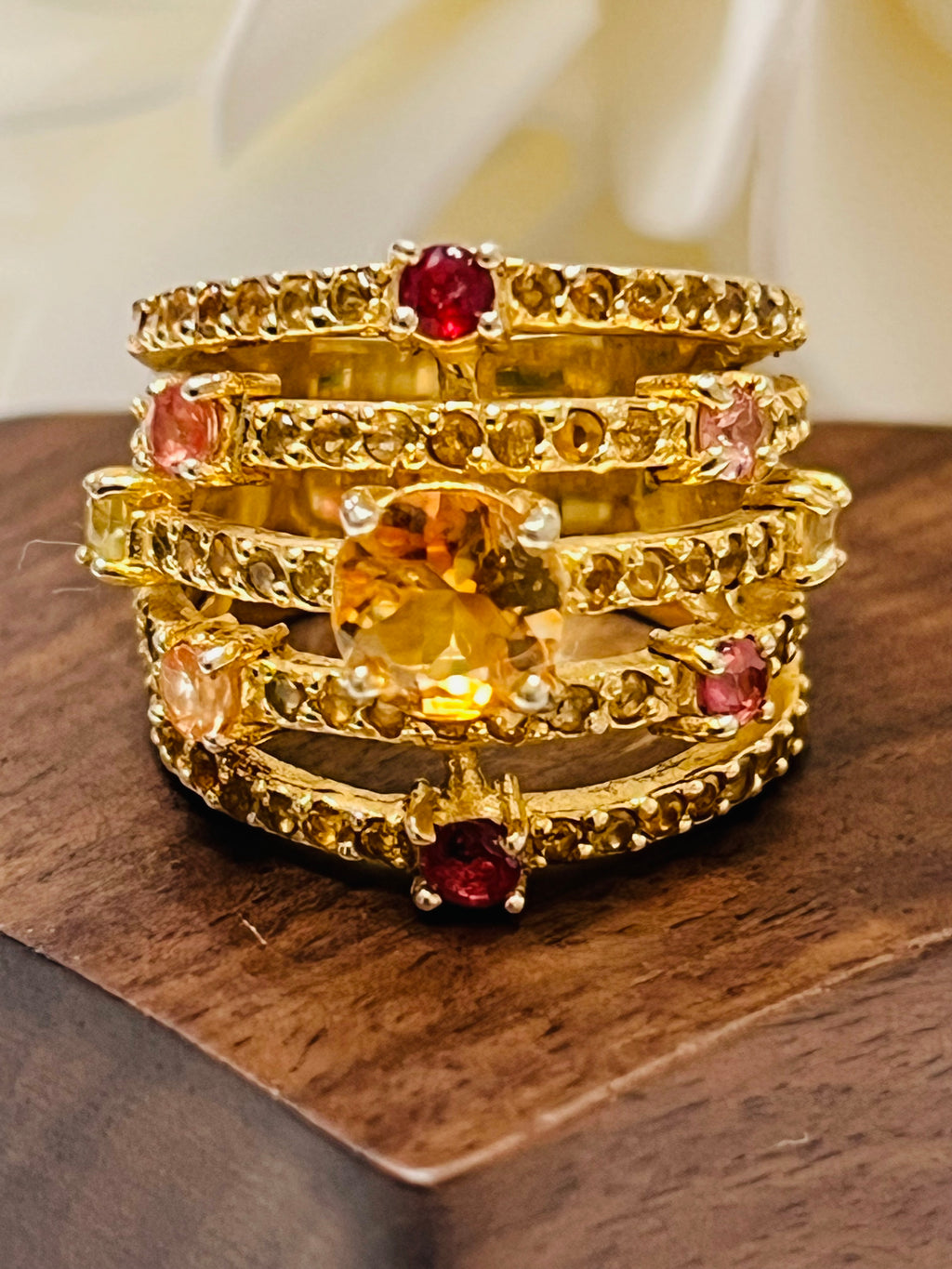 Handmade Genuine coloured Sapphire Ring