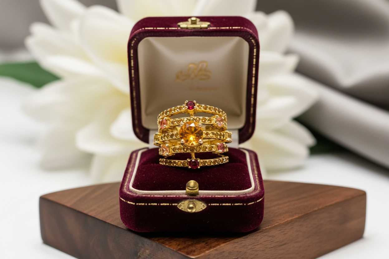 Handmade Genuine coloured Sapphire Ring