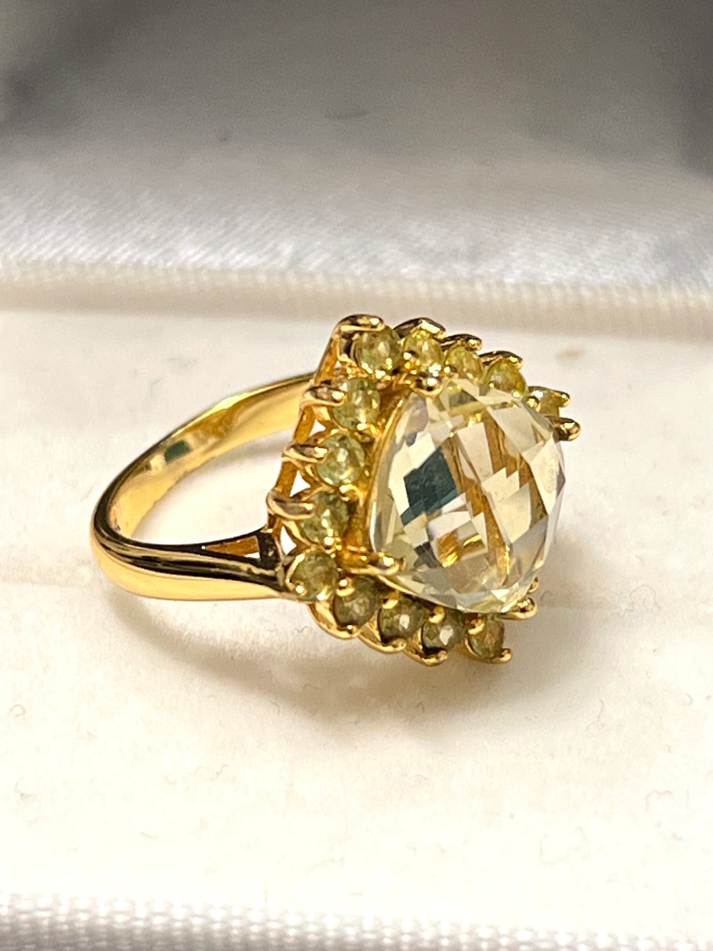Genuine Green Amethyst and Peridot Ring- Artisan Made