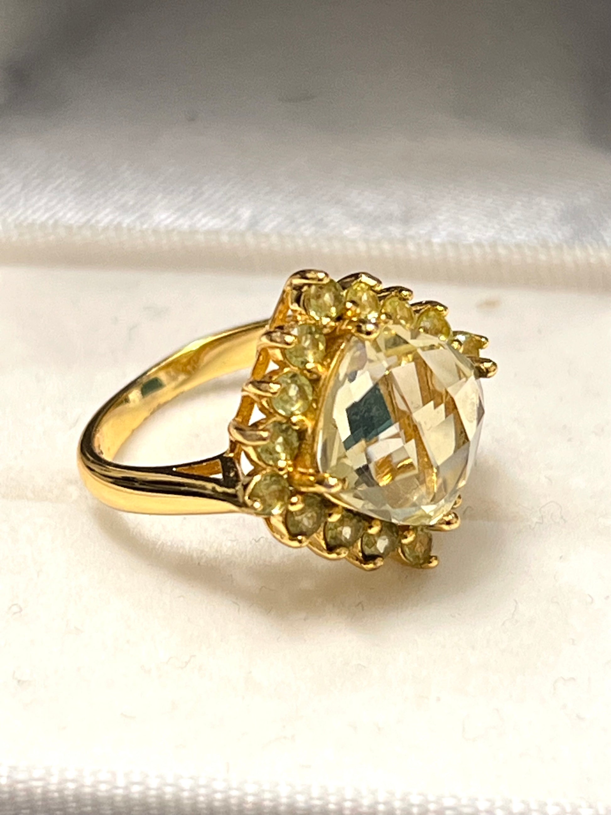 Genuine Green Amethyst and Peridot Ring- Artisan Made